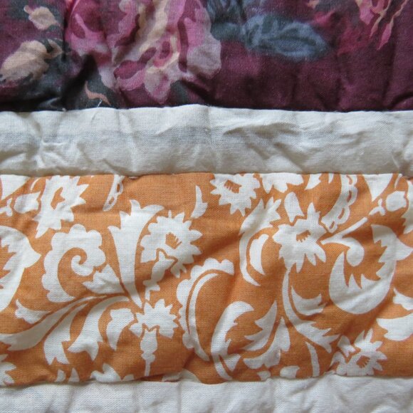 Large Quilted Patchwork Stripes Standard Pillow Case The Company Store Old Stock - Picture 6 of 16